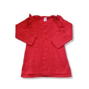 Carter's Girls 24m Red Cable Knit Sweater Dress